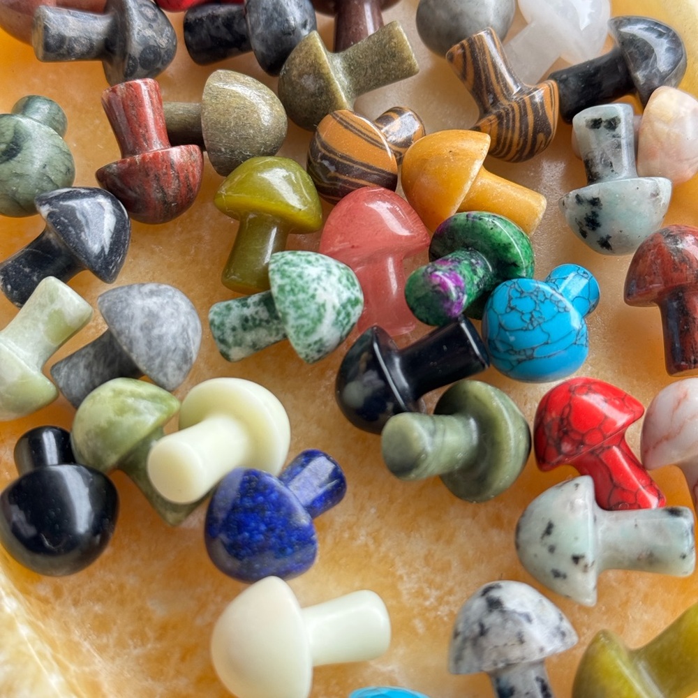 Set of 5 Assorted Stone Mushrooms